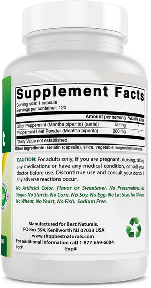 Best Naturals Peppermint oil 250 mg 120 Capsules - shopbestnaturals.com