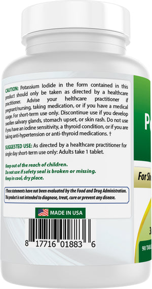 Best Naturals Potassium Iodide 130 mg per Serving - Dietary Supplement, 90 Tablets (1)