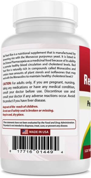 Best Naturals Red Yeast Rice 1200 mg 120 Tablets - shopbestnaturals.com