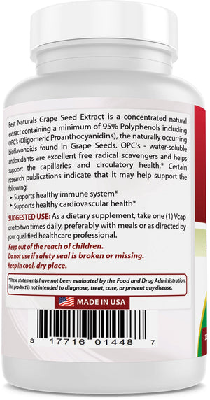 Best Naturals Grape Seed Extract 400 mg 120 Veggie Capsules - shopbestnaturals.com