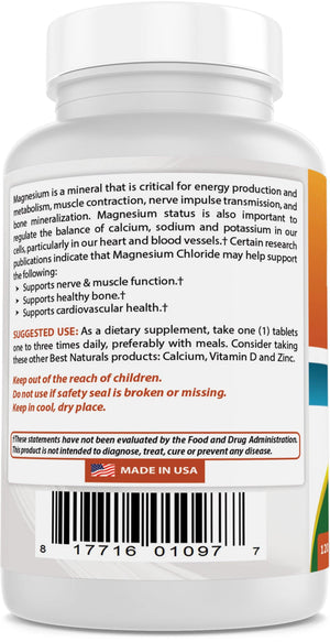 Best Naturals Magnesium Chloride 520 mg 120 Tablets - shopbestnaturals.com