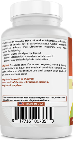 Best Naturals Chromium Picolinate 1000 mcg 240 Tablets