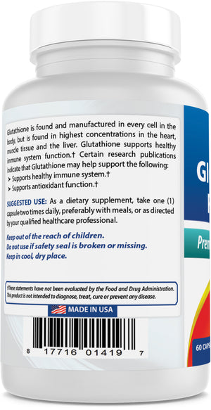 Best Naturals Glutathione Reduced 250 mg 60 Capsules