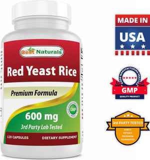 Best Naturals Red Yeast Rice 600 mg 120 Capsules - shopbestnaturals.com