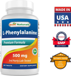 Best Naturals L-Phenylalanine 500 mg 180 Tablets - shopbestnaturals.com