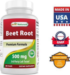 Best Naturals Beet Root 500 mg 180 Capsules - shopbestnaturals.com