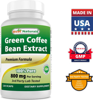 Best Naturals Green Coffee Bean Extract 800 mg 120 Vcaps - shopbestnaturals.com