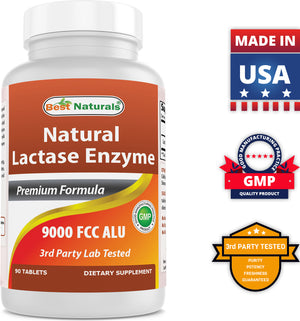 Best Naturals Natural Lactase Enzyme 9000 FCC ALU 90 Tablets