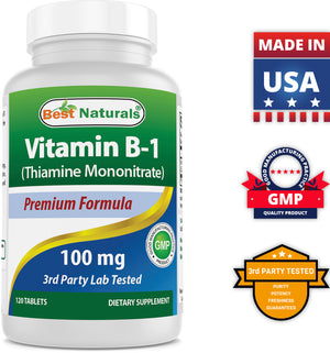 Best Naturals Vitamin B1 as Thiamine Mononitrate 100 mg 120 Tablets