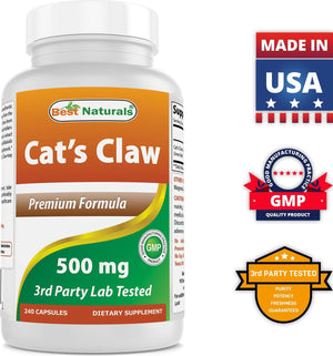 Best Naturals Cat's Claw 500 mg 240 Capsules - shopbestnaturals.com