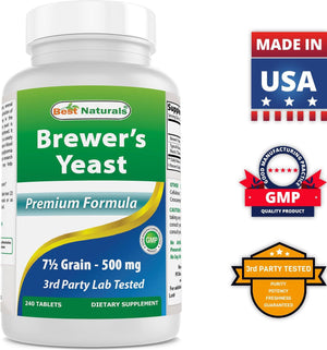 Best Naturals Brewers Yeast 7-1/2 Grains  1000 mg 240 Tablets - shopbestnaturals.com