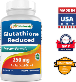 Best Naturals Glutathione Reduced 250 mg 60 Capsules
