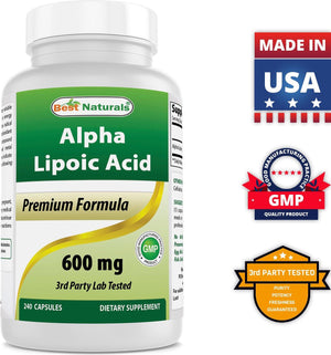 Best Naturals Alpha Lipoic Acid 600 mg 240 Capsules - shopbestnaturals.com