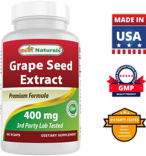 Best Naturals Grape Seed Extract 400 mg 60 Veggie Capsules - shopbestnaturals.com