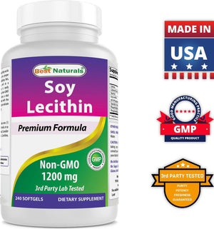 Best Naturals Soy Lecithin Non-GMO 1200 mg 240 Softgels - shopbestnaturals.com