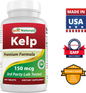 Best Naturals Kelp 150 mcg 300 Tablets