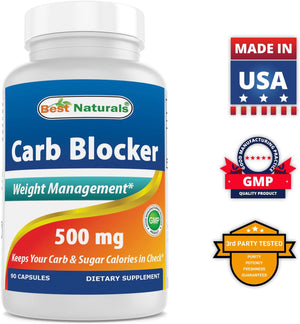 Best Naturals Carb Blocker with White Kidney Bean Extract - 90 Capsules