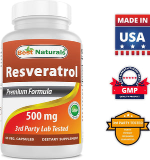 Best Naturals Resveratrol  500 mg 60 Capsules - shopbestnaturals.com