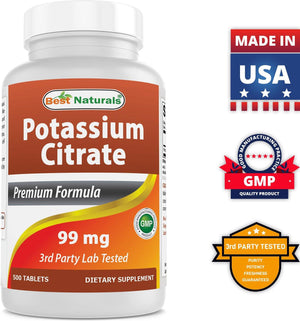 Best Naturals Potassium Citrate 99mg 500 Tablets - shopbestnaturals.com