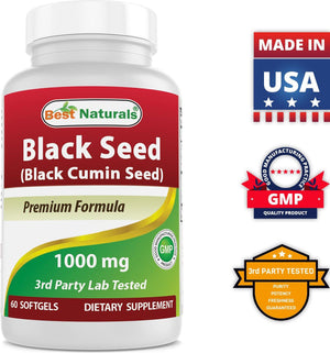 Best Naturals Black Seed Oil 1000 mg 60 Softgels - shopbestnaturals.com