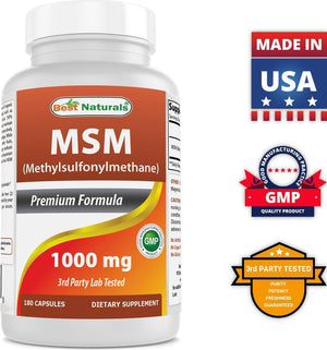 Best Naturals MSM 1000 mg 180 Capsules - shopbestnaturals.com
