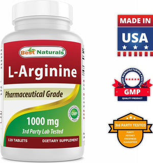 Best Naturals L-Arginine 1000mg 120 Tablets - shopbestnaturals.com