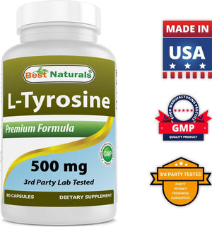 Best Naturals L-Tyrosine 500 mg 90 Capsules - shopbestnaturals.com