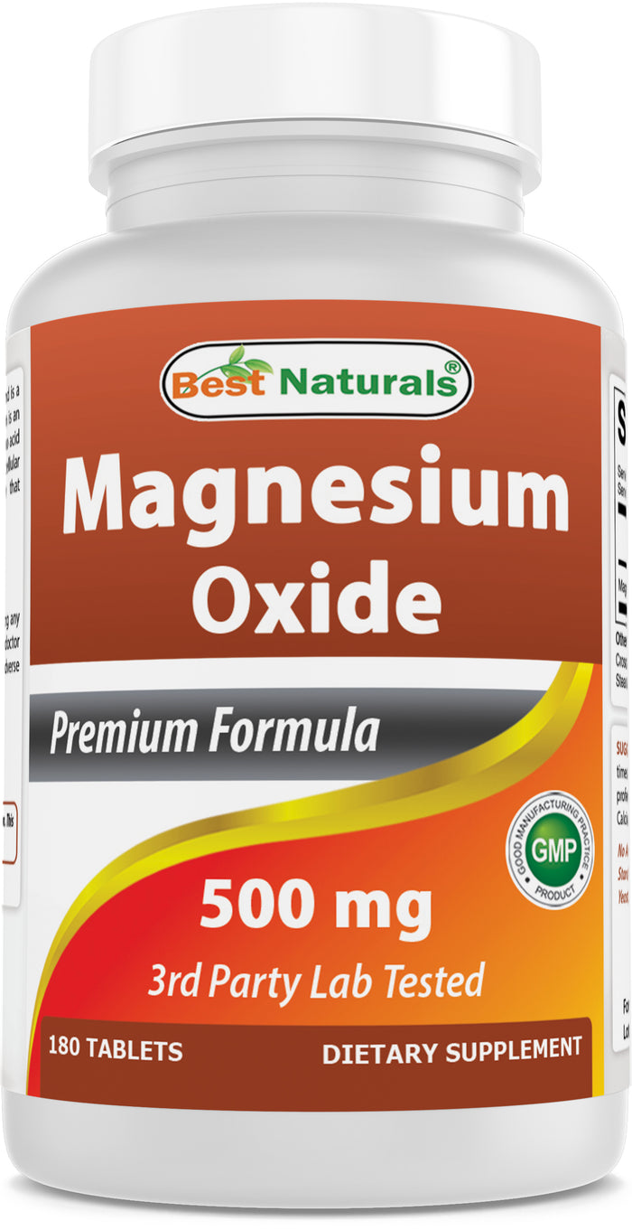 Best Naturals Magnesium Oxide 500 mg 180 Tablets